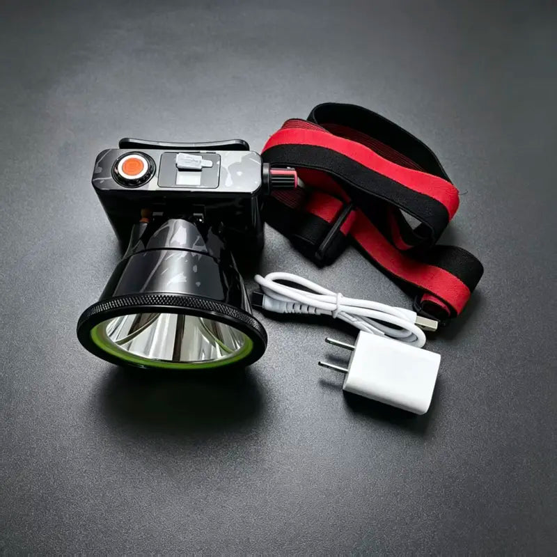 2300-Lumen Laser Cannon Headlamp - Unmatched Brightness with 9000mAh Battery, USB-C Charging, and Versatile Dimming