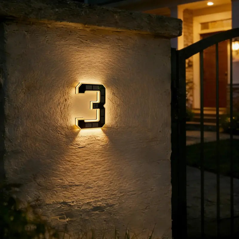 Illuminate Your Home with ISUNMEA 9-Inch Solar-Powered LED House Numbers – Stylish, Waterproof, and Eco-Friendly Address Signage