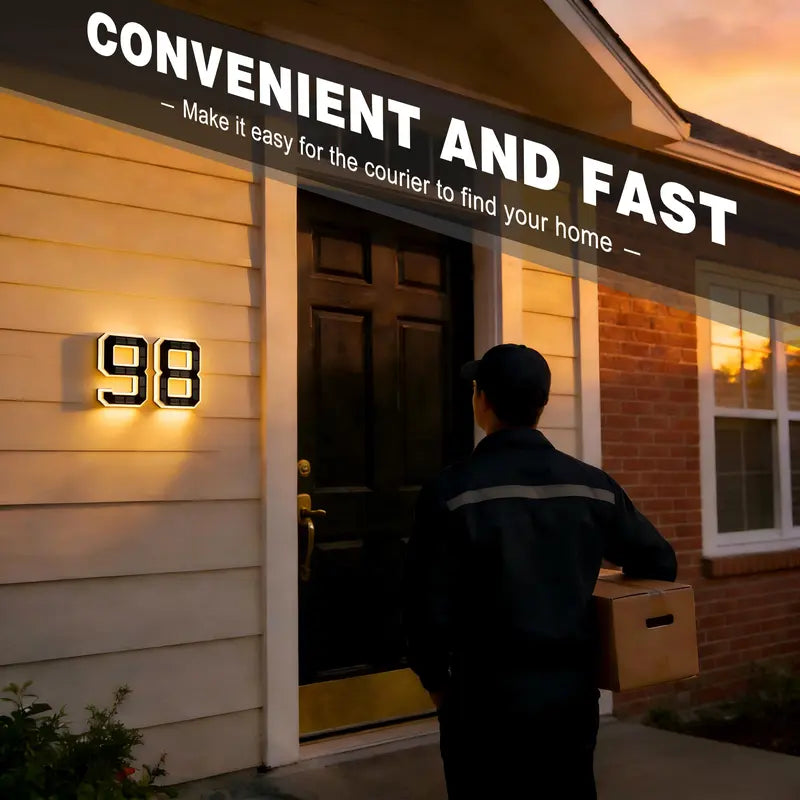 Illuminate Your Home with ISUNMEA 9-Inch Solar-Powered LED House Numbers – Stylish, Waterproof, and Eco-Friendly Address Signage