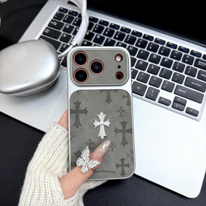 Stylish Premium Leather Cross-Pattern iPhone Case Cover - Heavy-Duty 3D Shockproof Protection for iPhone 13/14/15/16/17 Pro/Max - Perfect Gift for Women