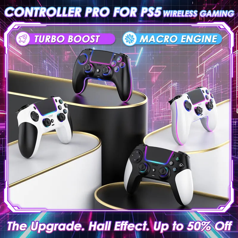 Elevate Your Gaming with the JORREP Wireless Hall Effect Joystick Controller for PS5 - Anti-Drift Precision, Vibrant RGB Lights, and Adjustable Features for Ultimate Control!