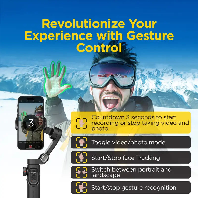 AOCHUAN 3-Axis Gimbal Stabilizer for Smartphone (Iphone/Android), Foldable Phone Accessory with RGB Magnetic Photographic Fill Light, Upgraded Face Tracking, Focus Wheel for Vlogging & Video Recording