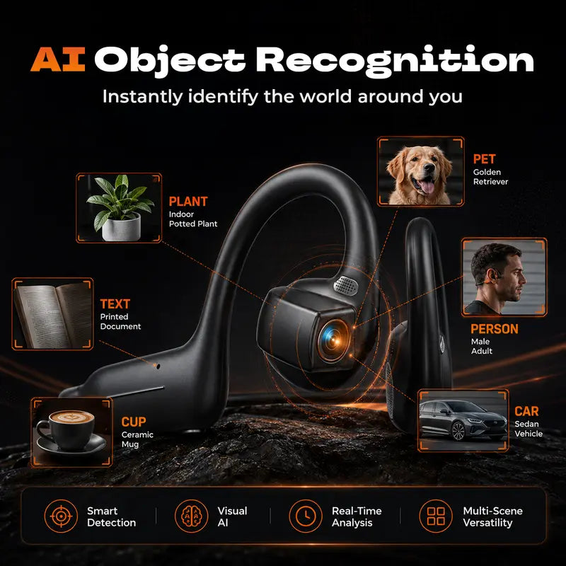 E12 Bluetooth Bone Conduction Wireless Audio Sport Headsets with BT Wireless Link, 8MP HD EIS Stabilization Camera Button, 160+ Languages Instant Translation, Touch Control, IP65 Waterproof for Outdoor Cycling Vlog Recording, Guys’ Outdoor Gadget Gifts