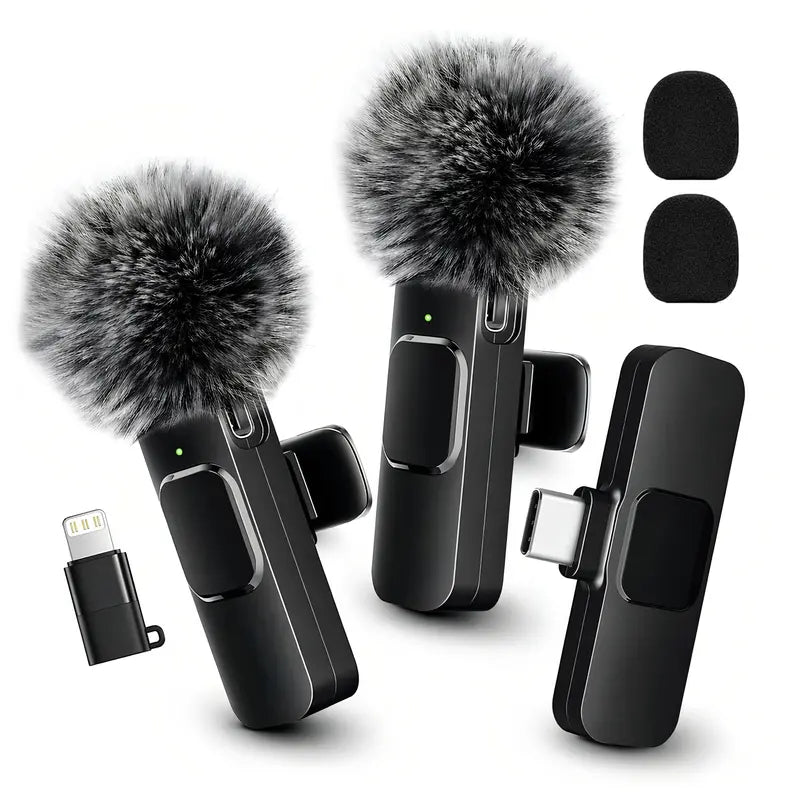 HITOZON Mini Wireless Lavalier Microphone - Ultimate Portable USB-C Lapel Mic for iPhone & Android | Effortless 1-Touch Recording & Mute Function for Professional Audio/Video Content Creation
