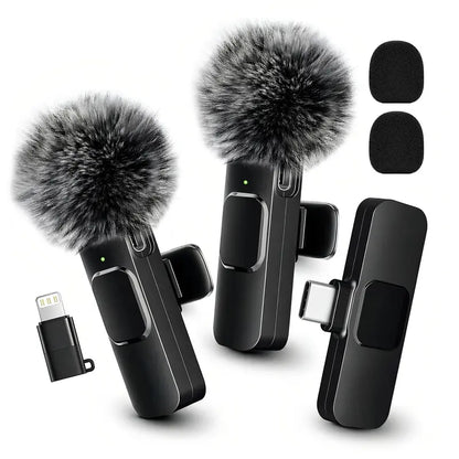HITOZON Mini Wireless Lavalier Microphone - Ultimate Portable USB-C Lapel Mic for iPhone & Android | Effortless 1-Touch Recording & Mute Function for Professional Audio/Video Content Creation