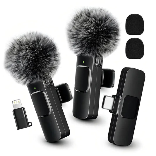 HITOZON Mini Wireless Lavalier Microphone - Ultimate Portable USB-C Lapel Mic for iPhone & Android | Effortless 1-Touch Recording & Mute Function for Professional Audio/Video Content Creation