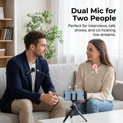 HITOZON Mini Wireless Lavalier Microphone - Ultimate Portable USB-C Lapel Mic for iPhone & Android | Effortless 1-Touch Recording & Mute Function for Professional Audio/Video Content Creation