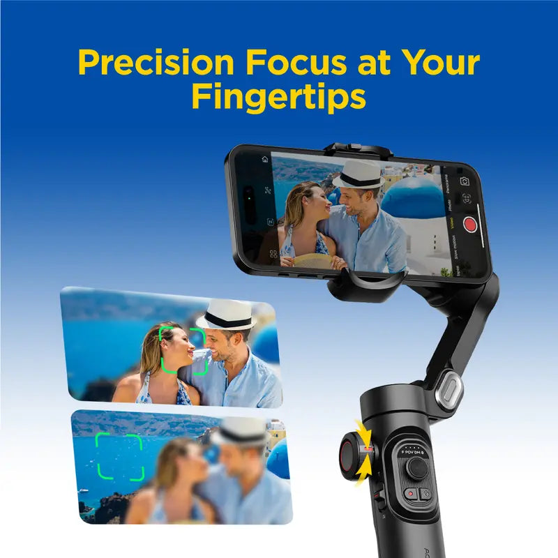 AOCHUAN 3-Axis Gimbal Stabilizer for Smartphone (Iphone/Android), Foldable Phone Accessory with RGB Magnetic Photographic Fill Light, Upgraded Face Tracking, Focus Wheel for Vlogging & Video Recording