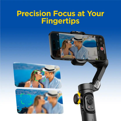 AOCHUAN 3-Axis Gimbal Stabilizer for Smartphone (Iphone/Android), Foldable Phone Accessory with RGB Magnetic Photographic Fill Light, Upgraded Face Tracking, Focus Wheel for Vlogging & Video Recording