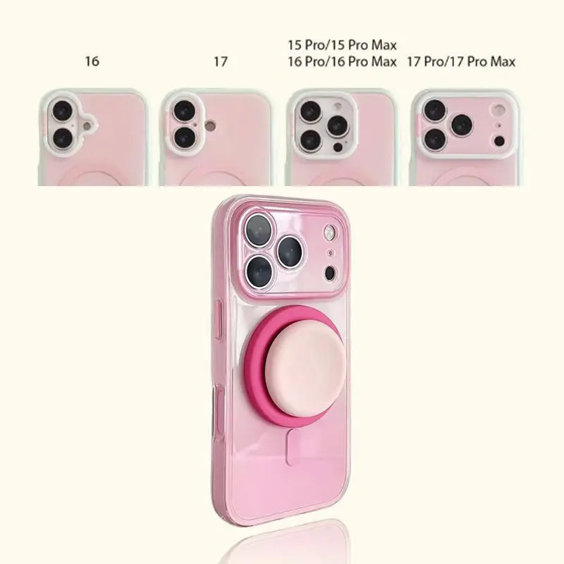 Stylish Protective Acrylic Magnetic 2-in-1 Double Layer Blue-Orange Gradient Smartphone Case for iPhone 15/16/17/18 Pro Max Models