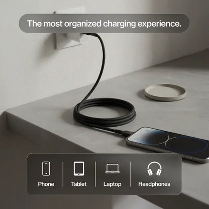 Elevate Your Charging Game with the STATIK Magstack USB-C to USB-C Cable | 100W Fast Charge & 480Mbps Data Sync | Tangle-Free Braided Design for All Your Devices