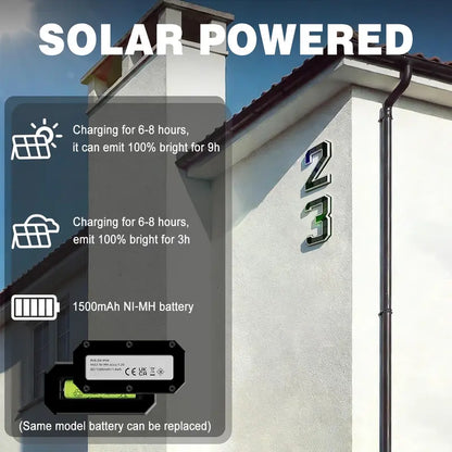 Illuminate Your Home with ISUNMEA 9-Inch Solar-Powered LED House Numbers – Stylish, Waterproof, and Eco-Friendly Address Signage