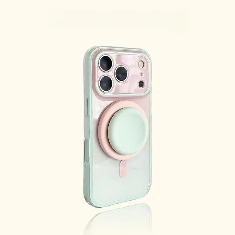 Stylish Protective Acrylic Magnetic 2-in-1 Double Layer Blue-Orange Gradient Smartphone Case for iPhone 15/16/17/18 Pro Max Models