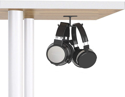 Elevate Your Gaming Setup with Our Dual Headphone Hanger Stand - Premium Aluminum Adhesive Hook for Space-Saving Organization in Sleek Black