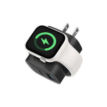 Experience Fast and Versatile Charging with the Tessan 3-In-1 PD20W USB-C Charger Block - Wireless Charging for Apple Watch and Dual Ports for iPhone and More!