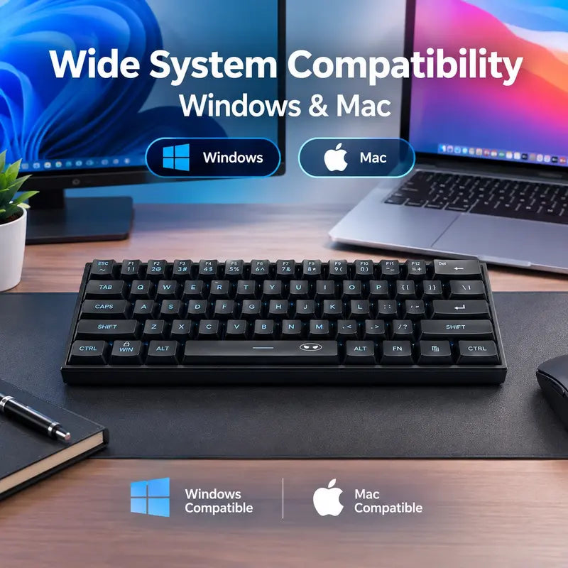 Elevate Your Gaming Experience with the MageGee TS91 60% Compact RGB Backlit Wired Keyboard - Ergonomic Design for PC, Mac, PS4, and Xbox One