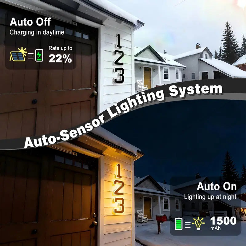 Illuminate Your Home with ISUNMEA 9-Inch Solar-Powered LED House Numbers – Stylish, Waterproof, and Eco-Friendly Address Signage