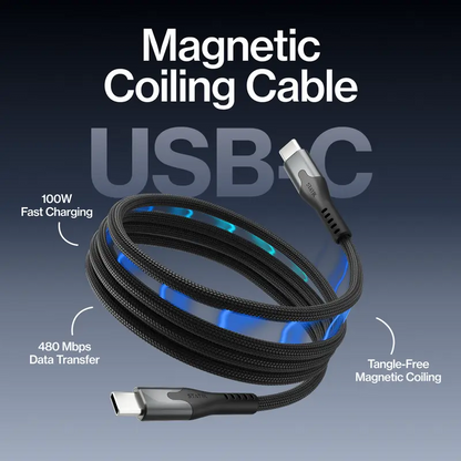 Elevate Your Charging Game with the STATIK Magstack USB-C to USB-C Cable | 100W Fast Charge & 480Mbps Data Sync | Tangle-Free Braided Design for All Your Devices