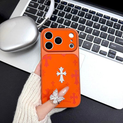 Stylish Premium Leather Cross-Pattern iPhone Case Cover - Heavy-Duty 3D Shockproof Protection for iPhone 13/14/15/16/17 Pro/Max - Perfect Gift for Women