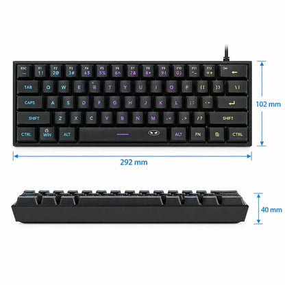 Elevate Your Gaming Experience with the MageGee TS91 60% Compact RGB Backlit Wired Keyboard - Ergonomic Design for PC, Mac, PS4, and Xbox One