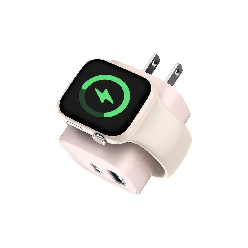 Experience Fast and Versatile Charging with the Tessan 3-In-1 PD20W USB-C Charger Block - Wireless Charging for Apple Watch and Dual Ports for iPhone and More!
