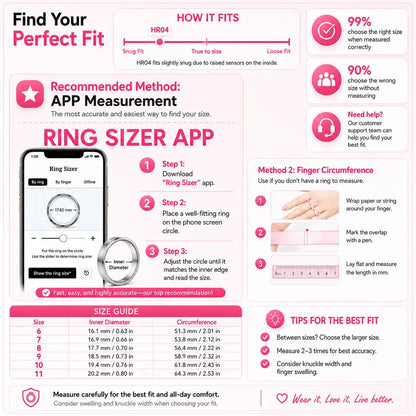 Hitienx Pink Ceramic Smart Ring: The Perfect Fusion of Fashion and Fitness for Women - Track Sleep, Heart Rate & More!