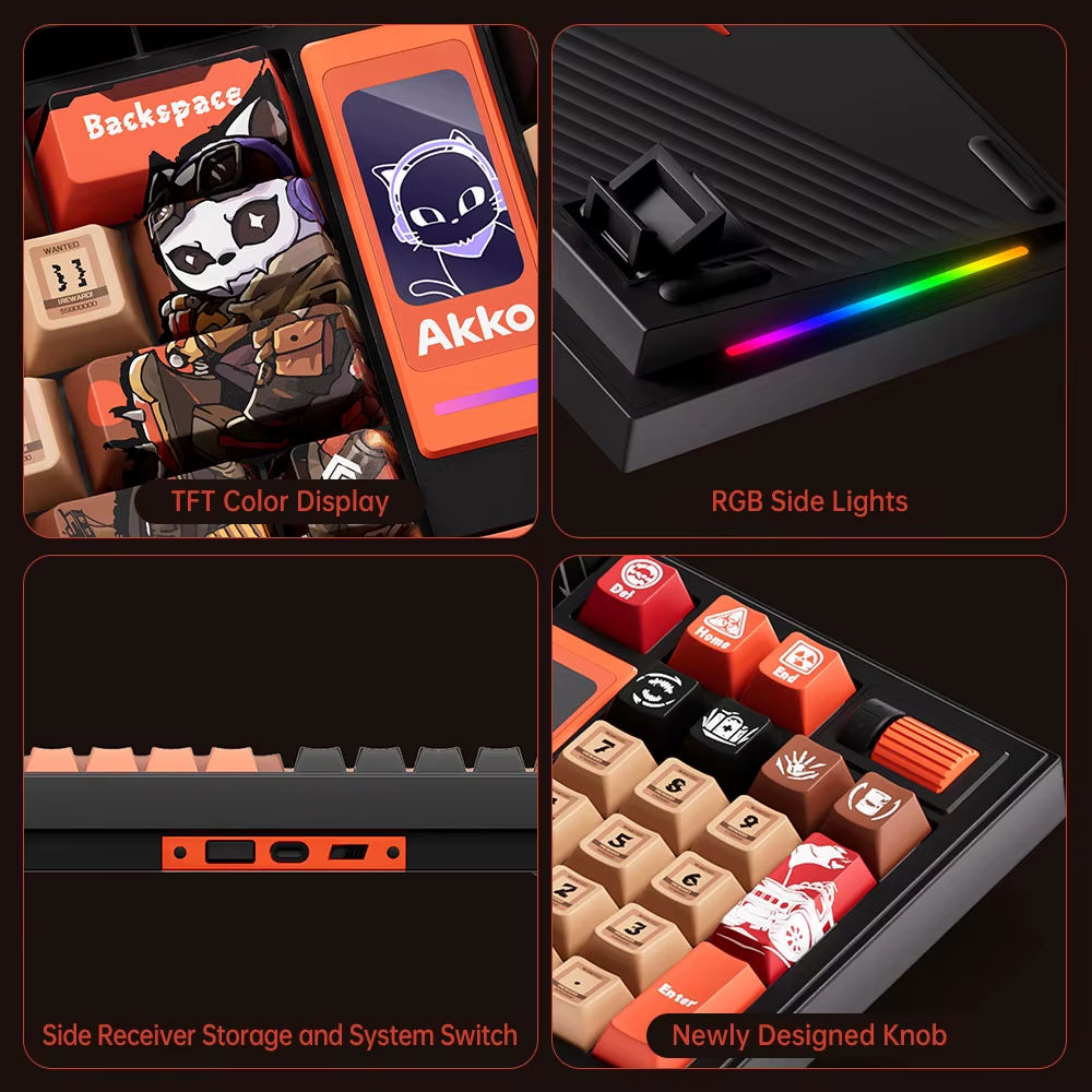 Elevate Your Gaming Experience with the 5098B Wireless Mechanical Keyboard: TFT Screen, Hot-Swap Keys, and Stunning RGB Backlighting