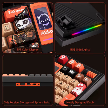 Elevate Your Gaming Experience with the 5098B Wireless Mechanical Keyboard: TFT Screen, Hot-Swap Keys, and Stunning RGB Backlighting