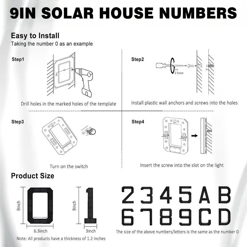 Illuminate Your Home with ISUNMEA 9-Inch Solar-Powered LED House Numbers – Stylish, Waterproof, and Eco-Friendly Address Signage