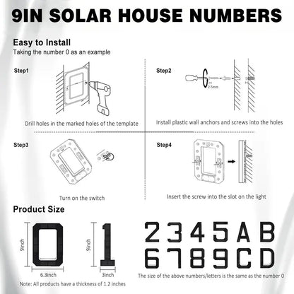 Illuminate Your Home with ISUNMEA 9-Inch Solar-Powered LED House Numbers – Stylish, Waterproof, and Eco-Friendly Address Signage