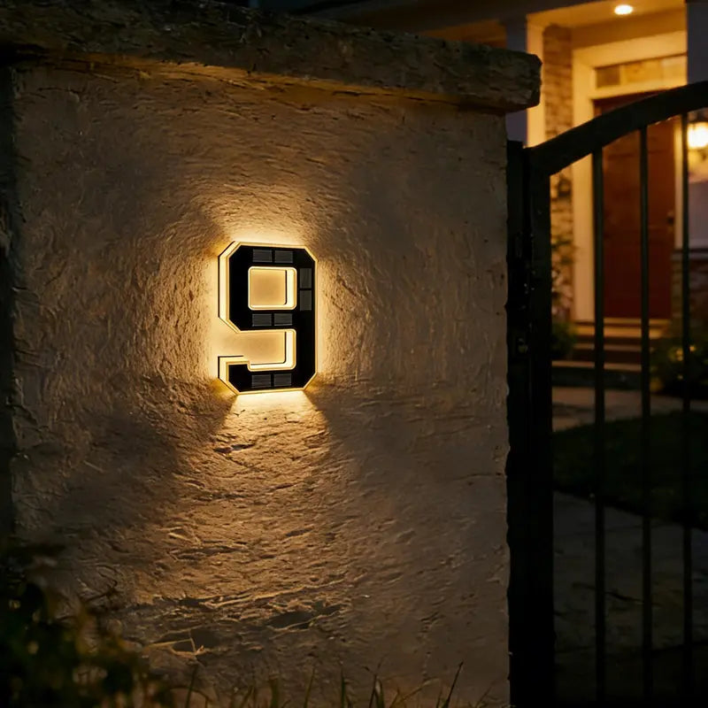 Illuminate Your Home with ISUNMEA 9-Inch Solar-Powered LED House Numbers – Stylish, Waterproof, and Eco-Friendly Address Signage