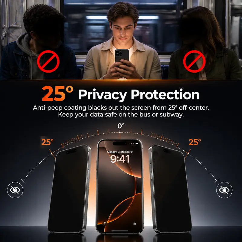 Elevate Your Privacy with Pandashield's 2-Pcs REDEDGE Red Privacy Screen Protector for iPhone 13-18 Plus Pro Max - Ultimate HD Clarity, Anti-Spy Protection, and 9H Hardness