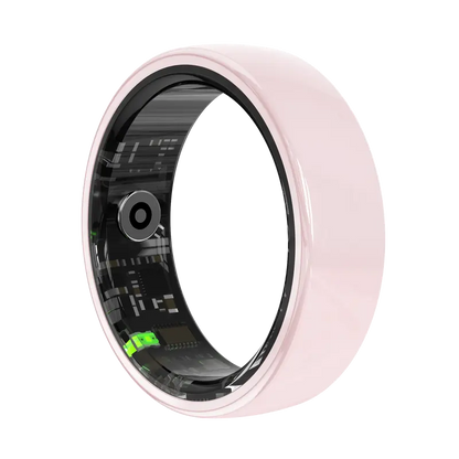 Hitienx Pink Ceramic Smart Ring: The Perfect Fusion of Fashion and Fitness for Women - Track Sleep, Heart Rate & More!