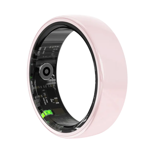 Hitienx Pink Ceramic Smart Ring: The Perfect Fusion of Fashion and Fitness for Women - Track Sleep, Heart Rate & More!