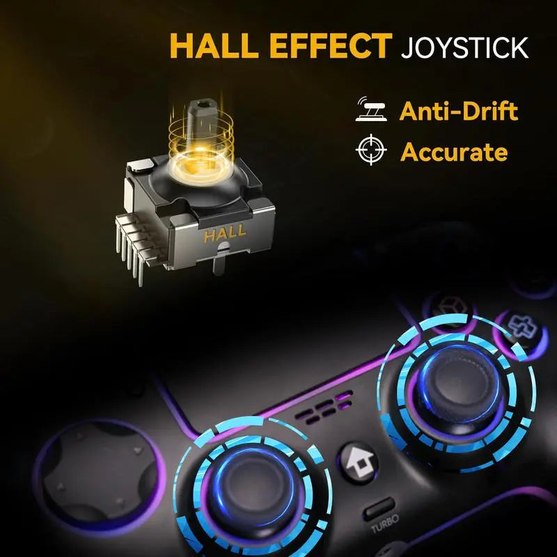 Elevate Your Gaming with the JORREP Wireless Hall Effect Joystick Controller for PS5 - Anti-Drift Precision, Vibrant RGB Lights, and Adjustable Features for Ultimate Control!