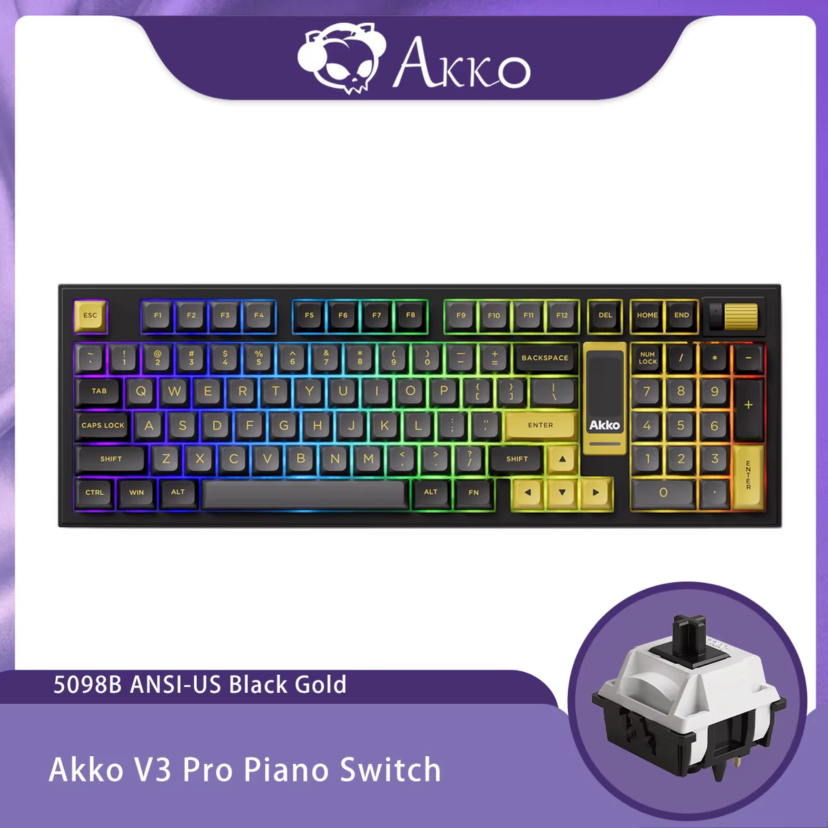 Elevate Your Gaming Experience with the 5098B Wireless Mechanical Keyboard: TFT Screen, Hot-Swap Keys, and Stunning RGB Backlighting