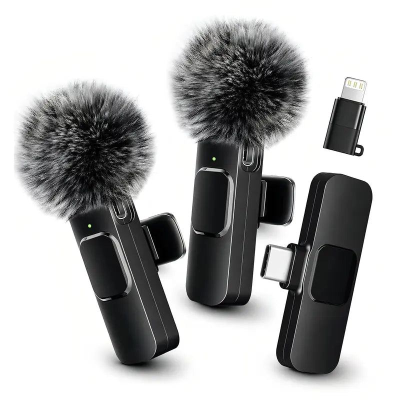 HITOZON Mini Wireless Lavalier Microphone - Ultimate Portable USB-C Lapel Mic for iPhone & Android | Effortless 1-Touch Recording & Mute Function for Professional Audio/Video Content Creation