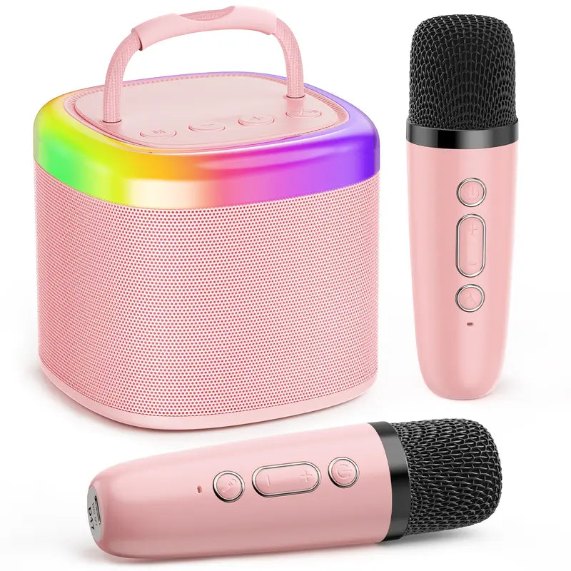 Unleash Your Inner Star with the JYX D17 Mini Karaoke Machine - Bluetooth Speaker with Wireless Microphones, Stunning Bass & Dazzling RGB Lights | Perfect for Outdoor Parties, Family Gatherings & Memorable Gifts