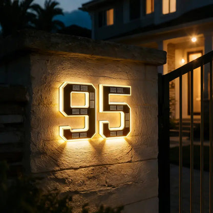 Illuminate Your Home with ISUNMEA 9-Inch Solar-Powered LED House Numbers – Stylish, Waterproof, and Eco-Friendly Address Signage