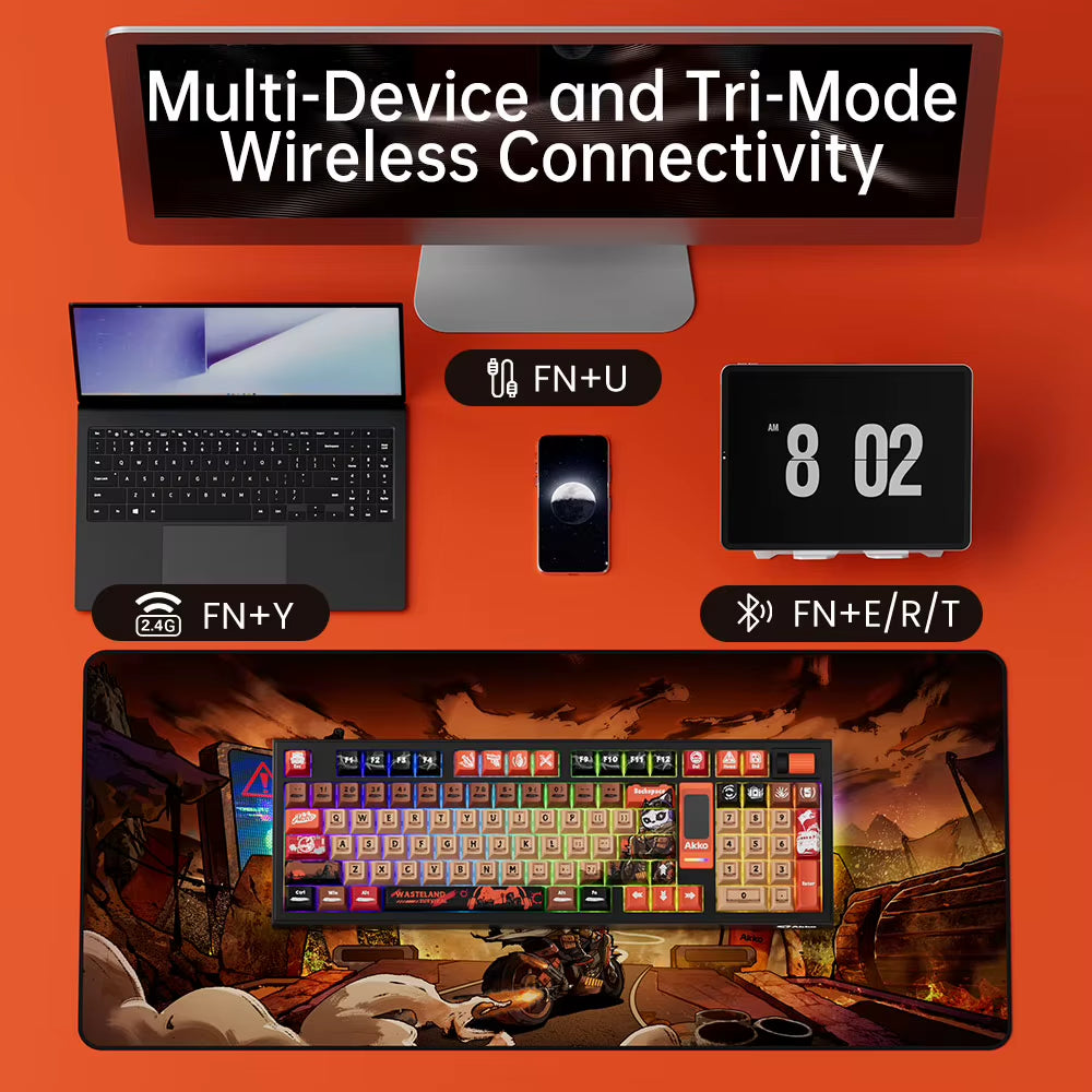 Elevate Your Gaming Experience with the 5098B Wireless Mechanical Keyboard: TFT Screen, Hot-Swap Keys, and Stunning RGB Backlighting