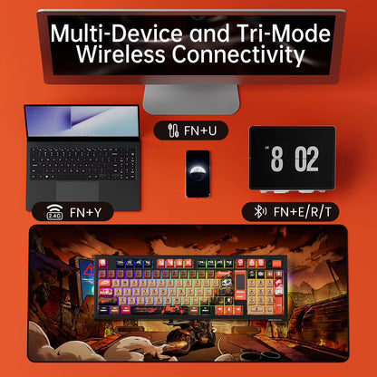 Elevate Your Gaming Experience with the 5098B Wireless Mechanical Keyboard: TFT Screen, Hot-Swap Keys, and Stunning RGB Backlighting