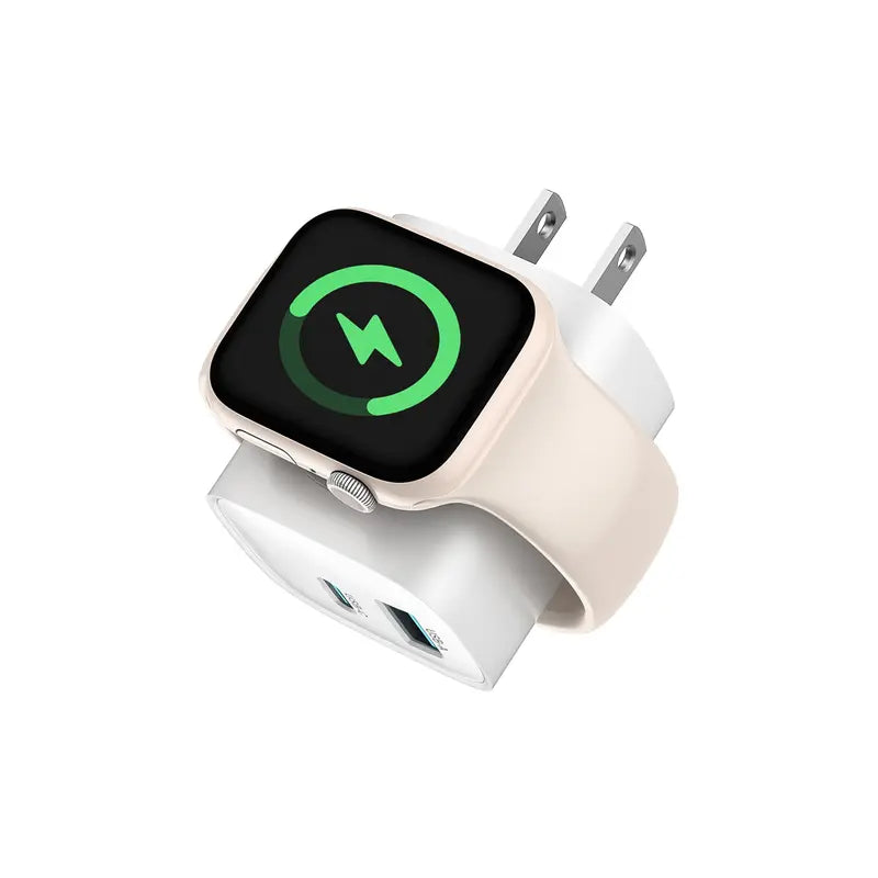 Experience Fast and Versatile Charging with the Tessan 3-In-1 PD20W USB-C Charger Block - Wireless Charging for Apple Watch and Dual Ports for iPhone and More!