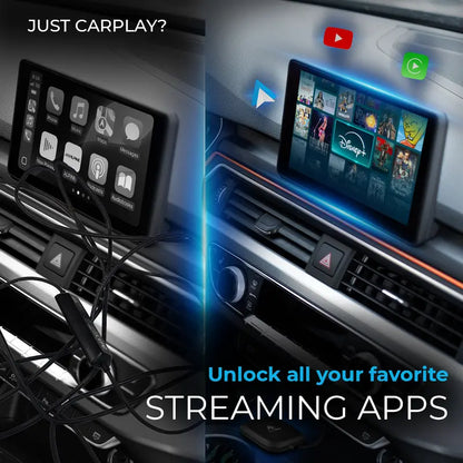 Autosky AI Box Lite Wireless Carplay Converter Car Video Players - Auto Accessories, Vehicle Accessory, Plug&Play, Wireless Android Auto, Wi-Fi Streaming for Road Trip Passengers (Netflix, Hulu, Disney+, ESPN, Youtube) | Requires Factory Wired Carplay