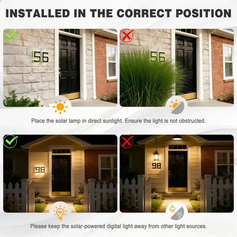 Illuminate Your Home with ISUNMEA 9-Inch Solar-Powered LED House Numbers – Stylish, Waterproof, and Eco-Friendly Address Signage