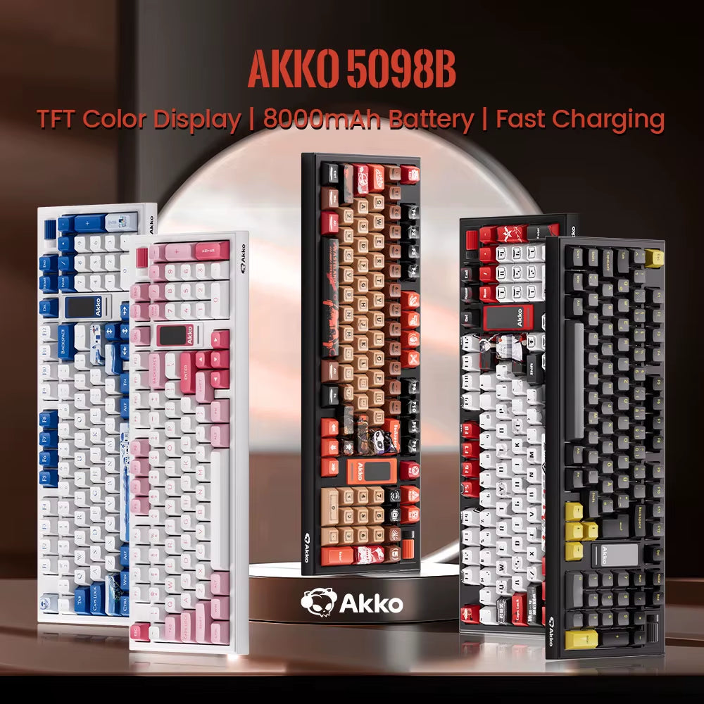Elevate Your Gaming Experience with the 5098B Wireless Mechanical Keyboard: TFT Screen, Hot-Swap Keys, and Stunning RGB Backlighting