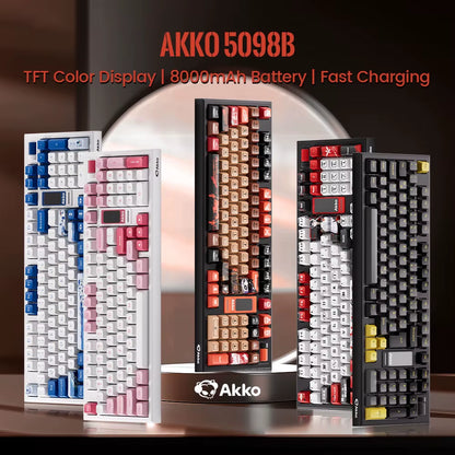 Elevate Your Gaming Experience with the 5098B Wireless Mechanical Keyboard: TFT Screen, Hot-Swap Keys, and Stunning RGB Backlighting