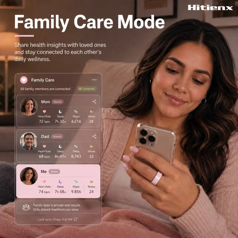 Hitienx Pink Ceramic Smart Ring: The Perfect Fusion of Fashion and Fitness for Women - Track Sleep, Heart Rate & More!