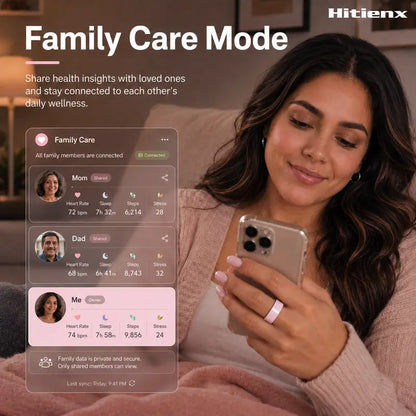 Hitienx Pink Ceramic Smart Ring: The Perfect Fusion of Fashion and Fitness for Women - Track Sleep, Heart Rate & More!