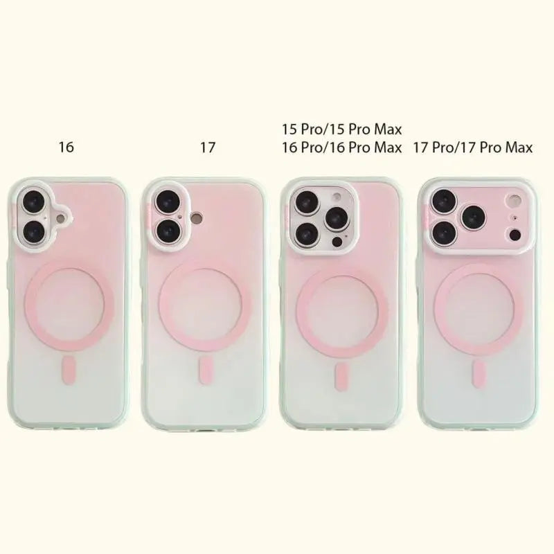 Stylish Protective Acrylic Magnetic 2-in-1 Double Layer Blue-Orange Gradient Smartphone Case for iPhone 15/16/17/18 Pro Max Models